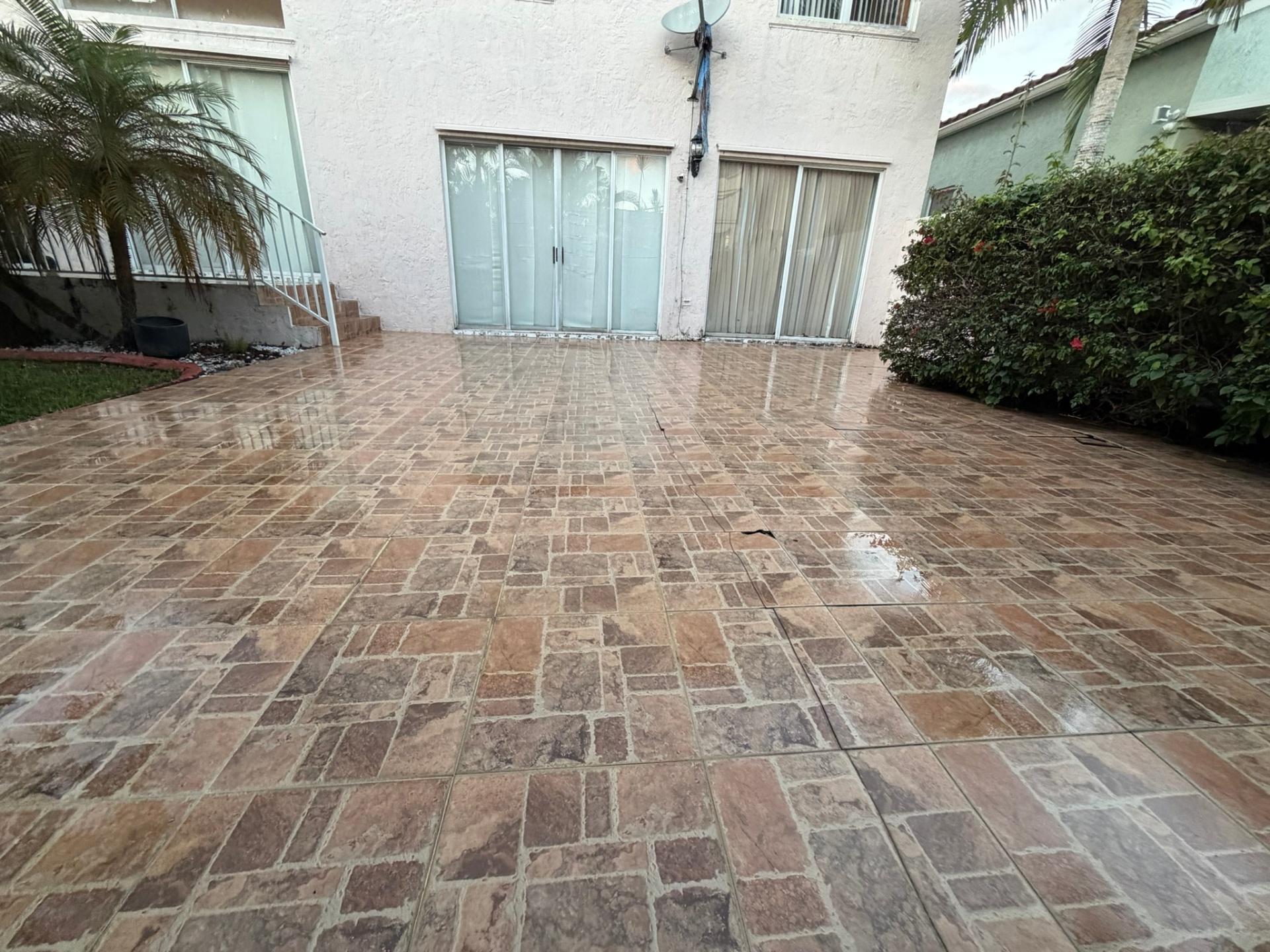 Paver patio after cleaning